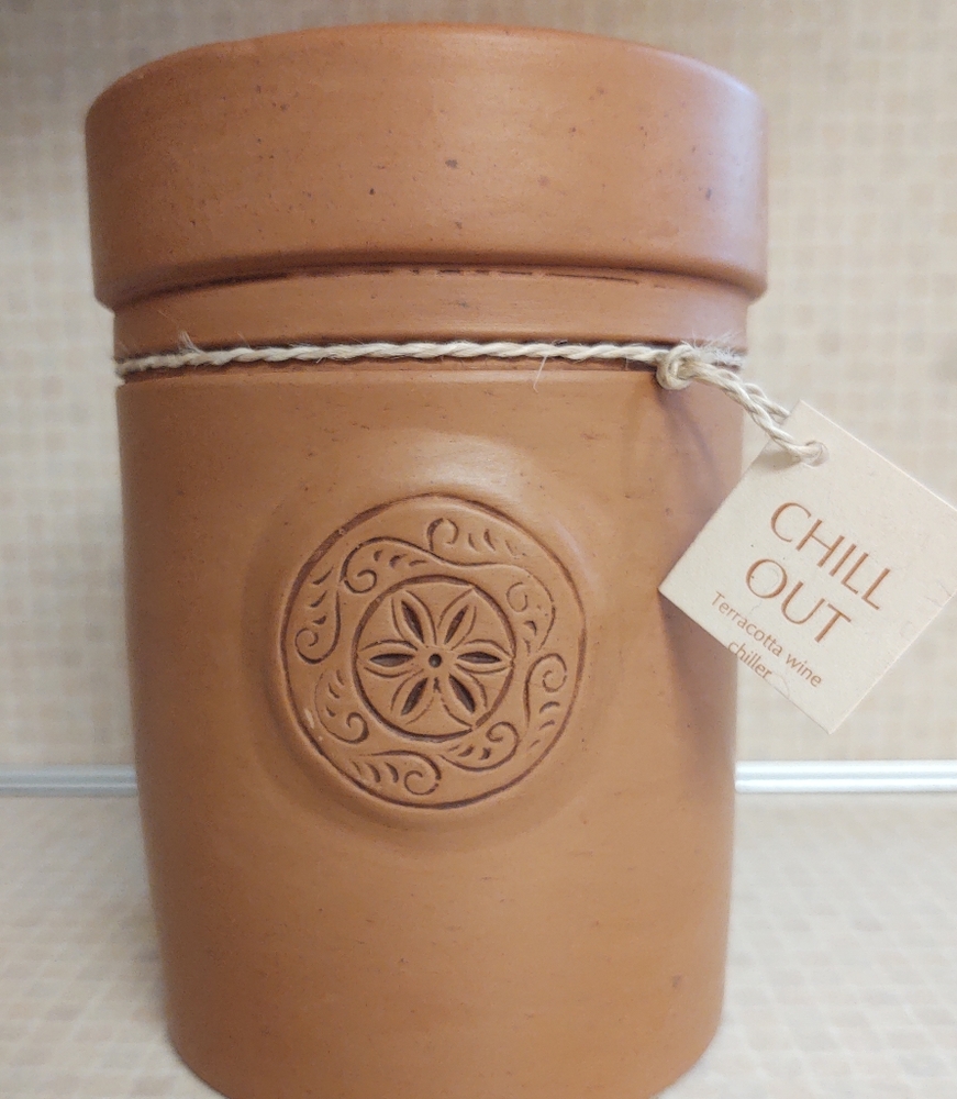 TERRA COTTA WINE COOLER 7 3/4" TALL NEW WITH TAGS